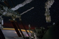 Stazione Spaziale di notte